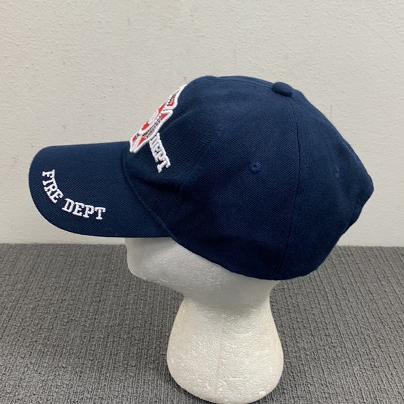 FD Fire Department Baseball Hat Unisex OSFA Navy Blue Embroidered Strapback Cap - Picture 6 of 13